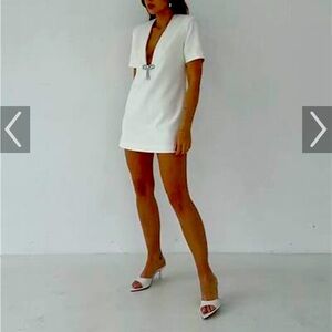 Rumored disco mini dress in white size small
